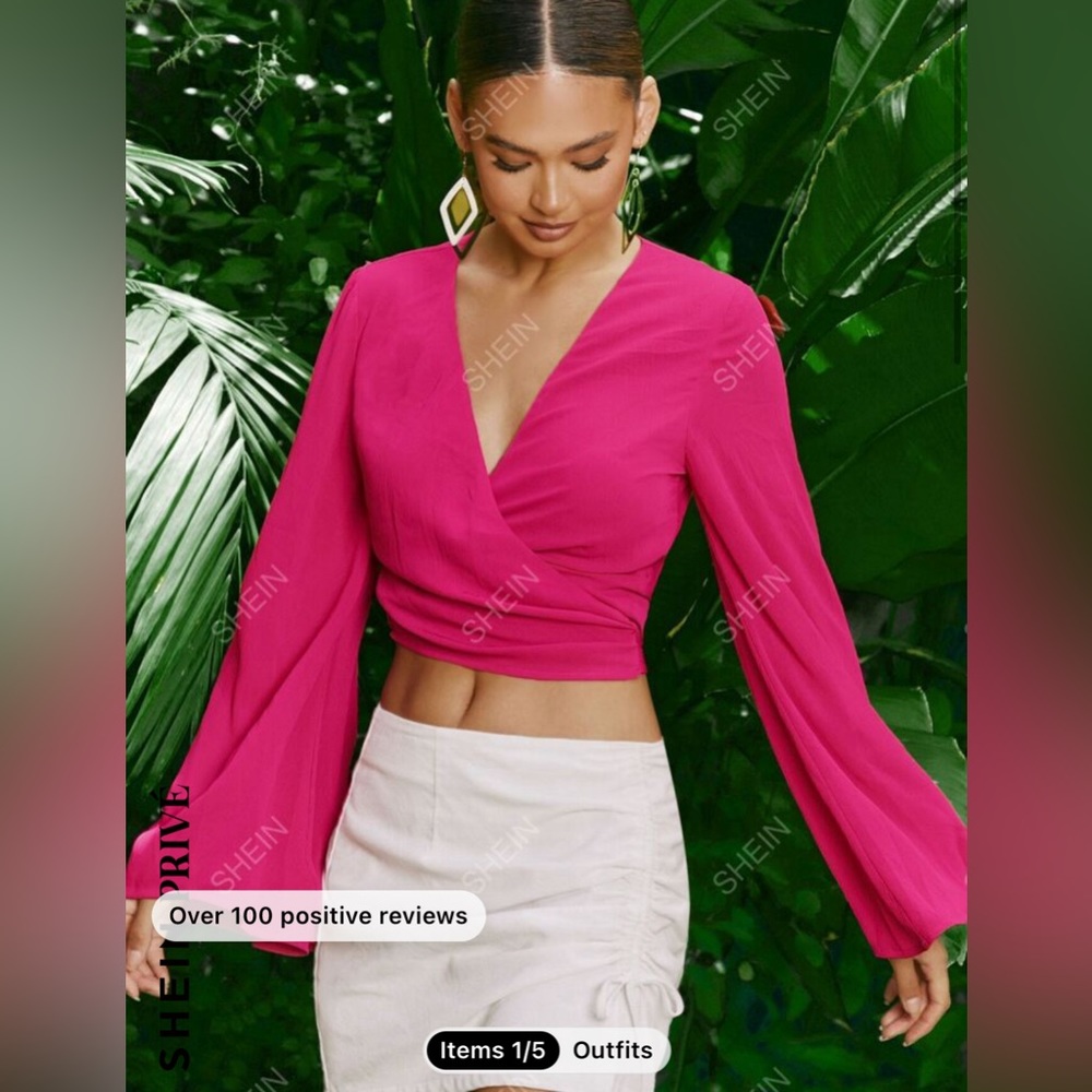 NWT wrap tie crop blouse